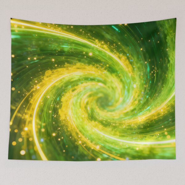 Item preview, Vibrant Green Yellow Abstract Cosmic Vortex designed and sold by Paulocdias.