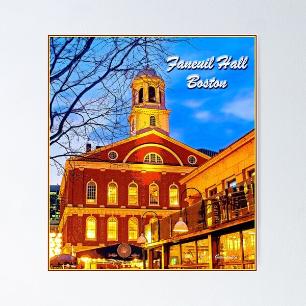 Item preview, Faneuil Hall at Dusk Boston Massachusetts, Digital Illustration designed and sold by AMacGPhilly.