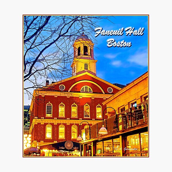 Item preview, Faneuil Hall at Dusk Boston Massachusetts, Digital Illustration designed and sold by AMacGPhilly.