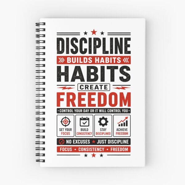 Item preview, Discipline Builds Habits Habits Create Freedom-Motivation Mindset Design designed and sold by DomKo10.