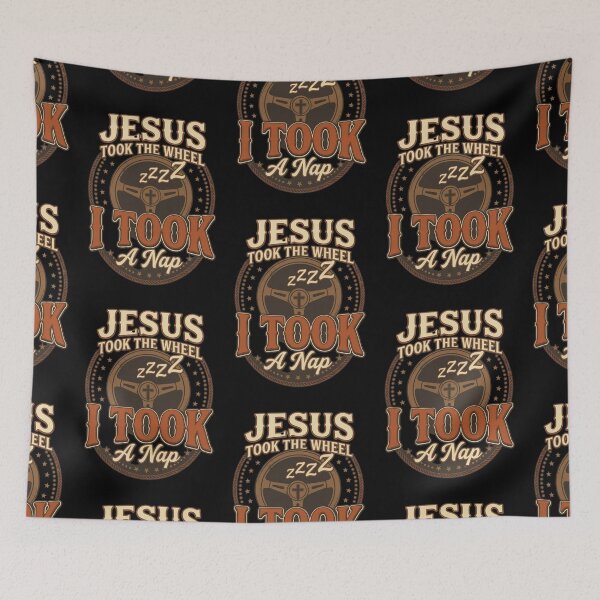 Item preview, Funny Christian Nap Shirt – Jesus Took The Wheel Retro Faith Design designed and sold by ArtsBorn2Create.