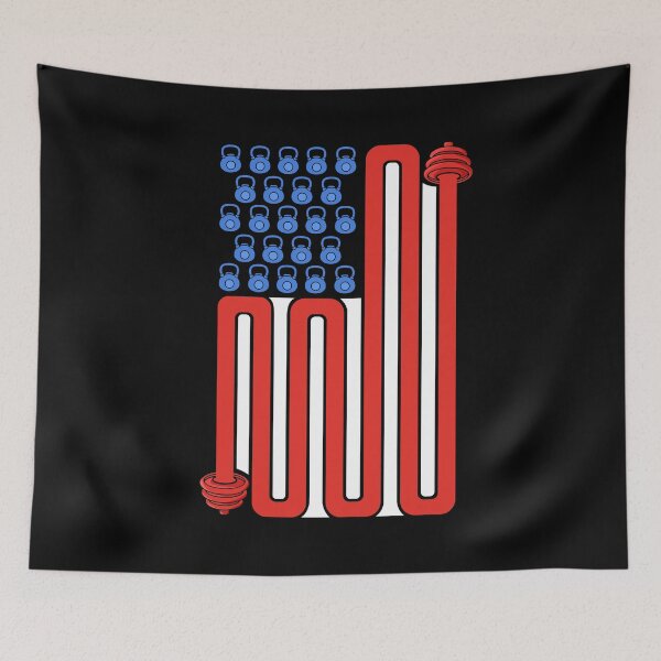 Item preview, Barbell Lover Men USA Flag Gym Fitness Bodybuilding designed and sold by DSWShirts.