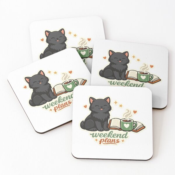 Item preview, Weekend Plans Black Cat Coffee and Books Design designed and sold by Naviora.