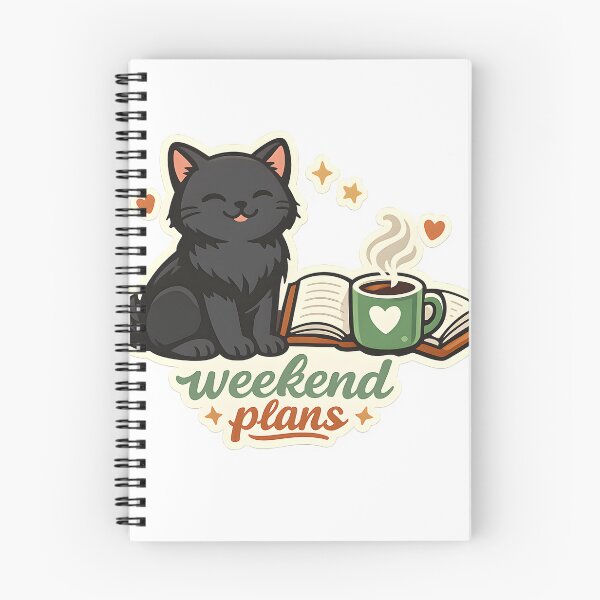 Item preview, Weekend Plans Black Cat Coffee and Books Design designed and sold by Naviora.