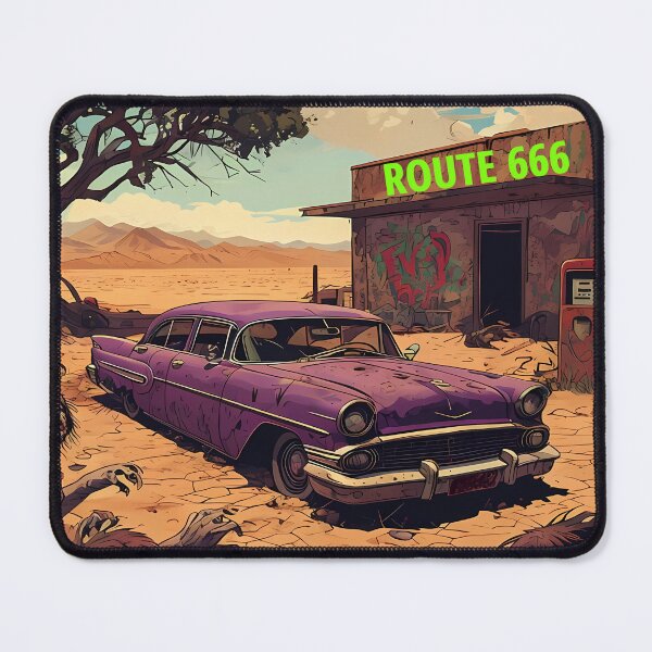 Item preview, ROUTE 666 - Vintage Zombie Apocalypse Art designed and sold by Modern Nest Art.
