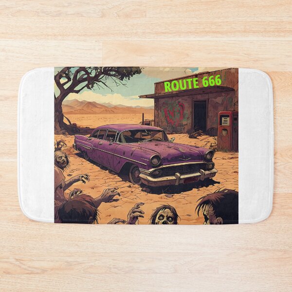 Item preview, ROUTE 666 - Vintage Zombie Apocalypse Art designed and sold by Modern Nest Art.