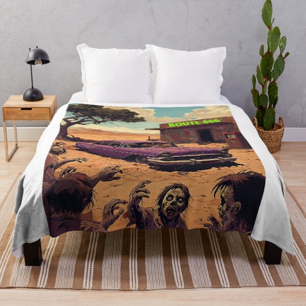 Item preview, ROUTE 666 - Vintage Zombie Apocalypse Art designed and sold by Modern Nest Art.