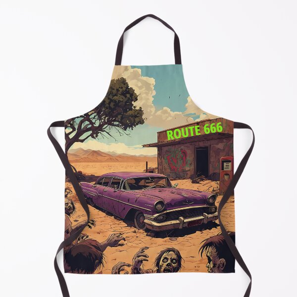 Item preview, ROUTE 666 - Vintage Zombie Apocalypse Art designed and sold by Modern Nest Art.