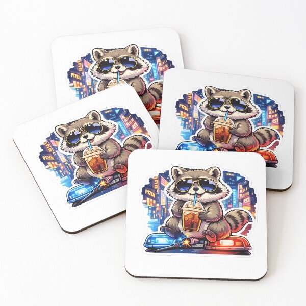 Item preview, Coffee Trash Panda - Funny Raccoon Boba Tea Sticker designed and sold by sabarinath3421.