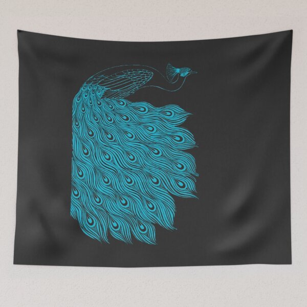 Item preview, Peacock Feather Art Shirt | Teal Bird Illustration on Black | Gift for Nature Lover designed and sold by SOLIORA  ATELIER.