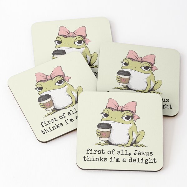 Item preview, First of All Jesus Thinks I'm A Delight Frog Meme designed and sold by OndaLifeCo.