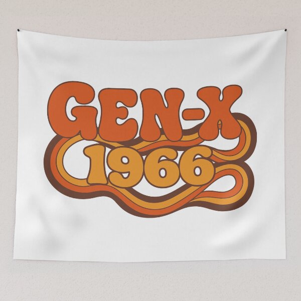 Item preview, Gen X 1966 – Retro Groovy Vintage Birthday Typography designed and sold by digital.stickerperso.com.