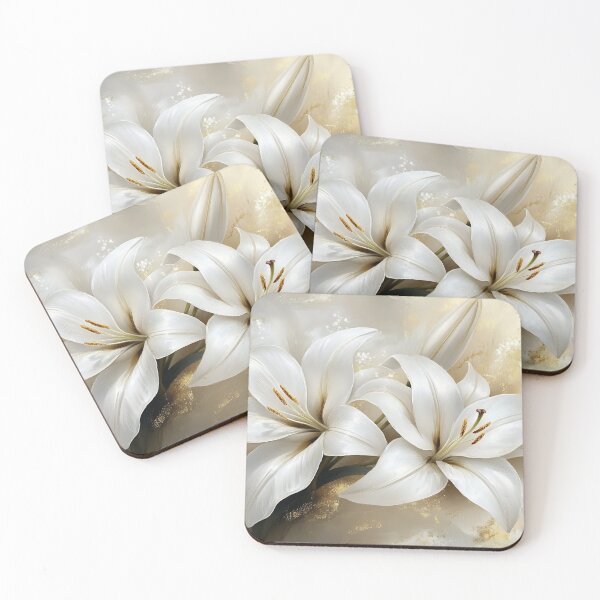 Item preview, Ivory Lilies with Golden Shine designed and sold by daila70.
