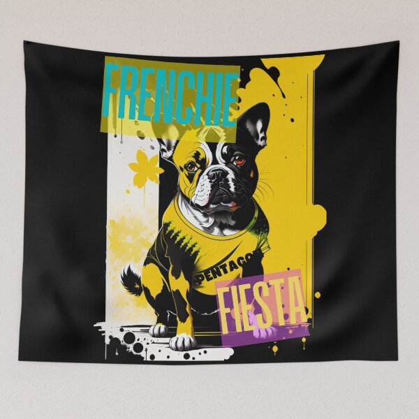 Item preview, Frenchie Fiesta – Festive French Bulldog Party De designed and sold by CallisC-Arts.
