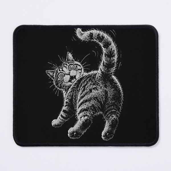 Item preview, Funny Scared Cat Vintage Black and White Design designed and sold by ChaoticCatIlust.