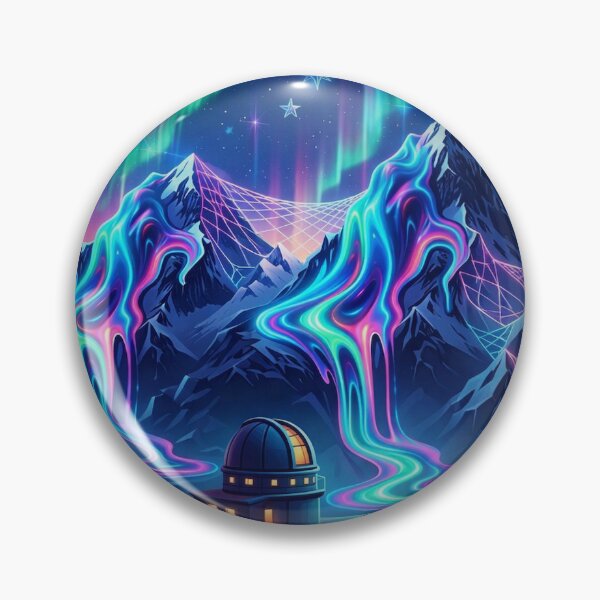 Item preview, Neon Aurora Mountain Cosmic Observatory designed and sold by MIArt Studio.