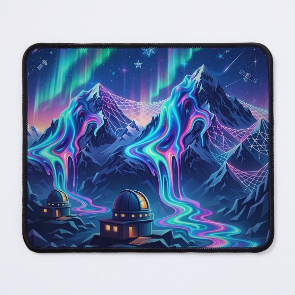 Item preview, Neon Aurora Mountain Cosmic Observatory designed and sold by MIArt Studio.