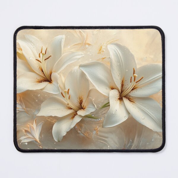 Item preview, Elegant Lilies in Champagne Gold designed and sold by daila70.