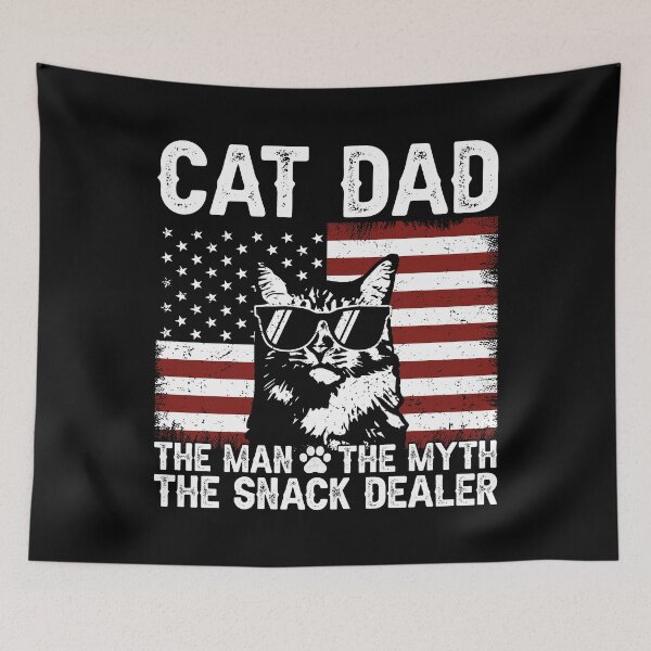 Item preview, Cat Dad The Man The Myth The Snack Dealer Patriotic Father Cat Lover designed and sold by 76Valeria.