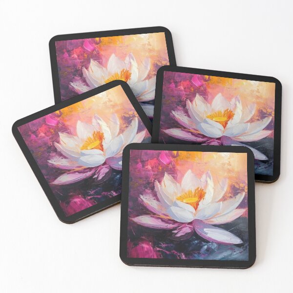Item preview, Impasto White Lotus Sunset Artwork  designed and sold by NivyasArtistry.