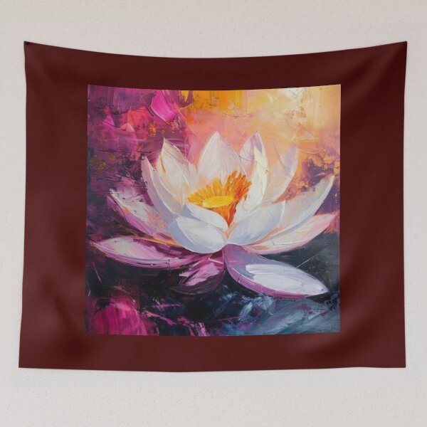 Item preview, Impasto White Lotus Sunset Artwork  designed and sold by NivyasArtistry.