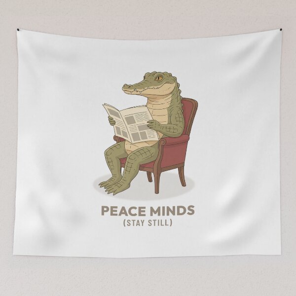 Item preview, Cozy Crocodile Newspaper Reading Vintage Illustration designed and sold by Cozy Vintage Animal.