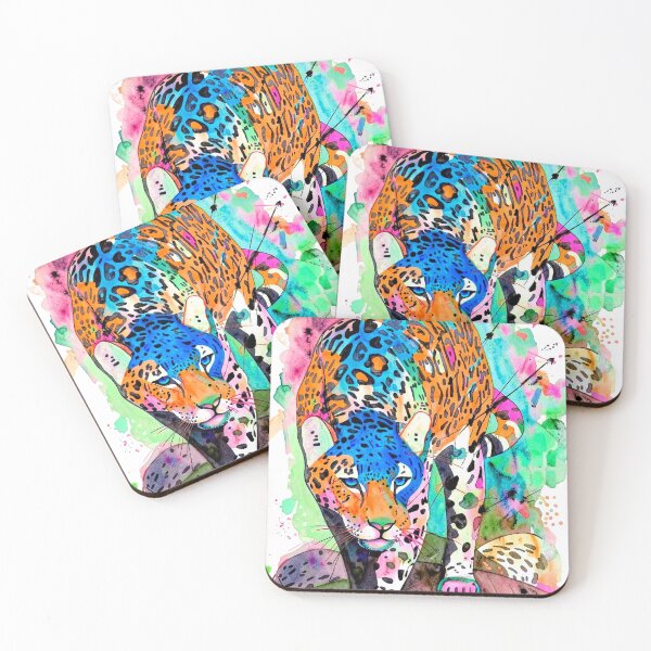 Item preview, Watercolor Jungle Jaguar - Neo-Expressionist Art Print" designed and sold by etermagico.