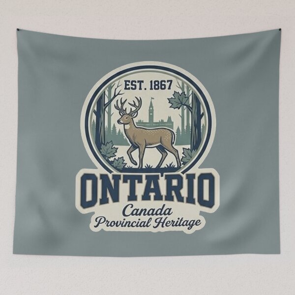 Item preview, Ontario Canada Provincial Heritage - Vintage Academic Deer Crest designed and sold by The True American.