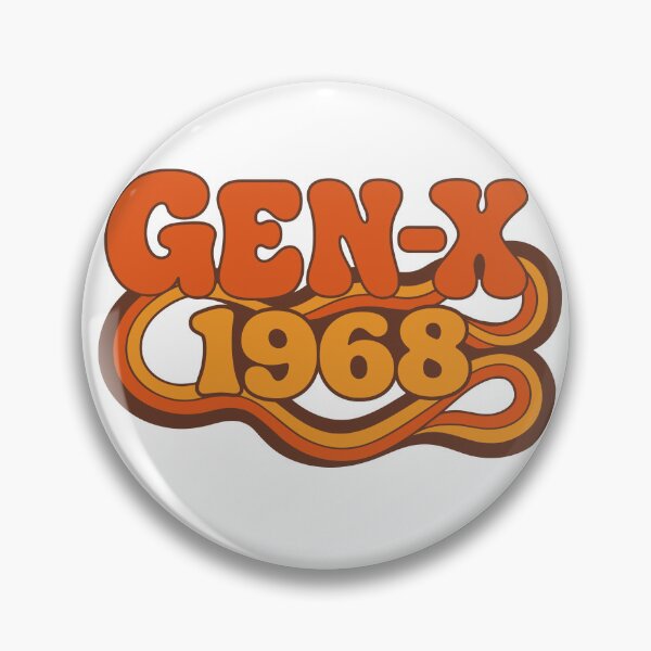 Item preview, Gen X 1968 – Retro Groovy Vintage Birthday Typography designed and sold by digital.stickerperso.com.