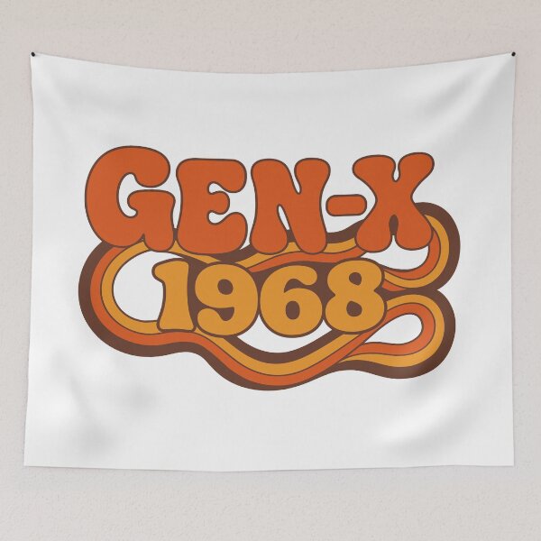 Item preview, Gen X 1968 – Retro Groovy Vintage Birthday Typography designed and sold by digital.stickerperso.com.