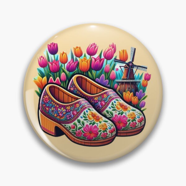 Item preview, Dutch Tulips, Clogs Floral Wooden Shoes designed and sold by Myra365Art.