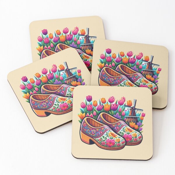 Item preview, Dutch Tulips, Clogs Floral Wooden Shoes designed and sold by Myra365Art.