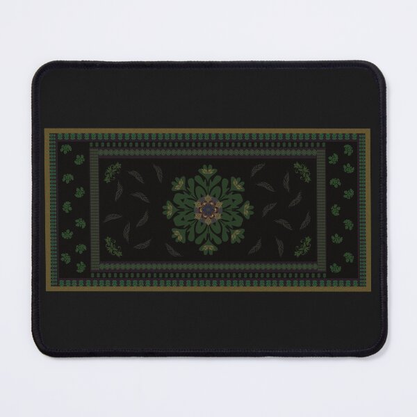 Item preview, Emerald Baroque Rug with Heart Motif designed and sold by NornAxiom.