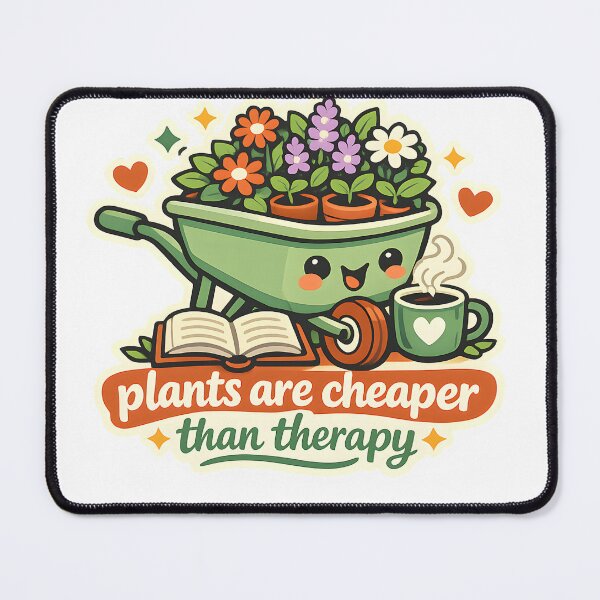 Item preview, Plants Are Cheaper Than Therapy Gardening Design designed and sold by Naviora.