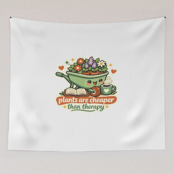 Item preview, Plants Are Cheaper Than Therapy Gardening Design designed and sold by Naviora.
