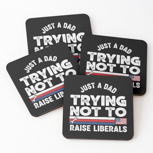 Item preview, just a dad trying not to raise liberals shirt designed and sold by Designs-RZ.