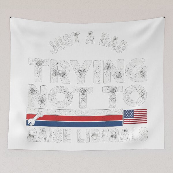 Item preview, just a dad trying not to raise liberals shirt designed and sold by Designs-RZ.