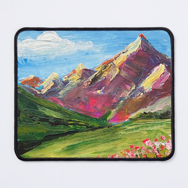 Item preview, Alpine Meadow Palette Knife Acrylic Landscape Painting designed and sold by Storiesoftheland.