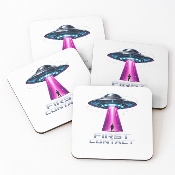 Item preview, First Contact UFO Abduction T-Shirt designed and sold by Stickers Studio.