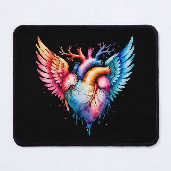 Item preview, An elegant hand-drawn design of a heart with wings 11 designed and sold by Neon G.