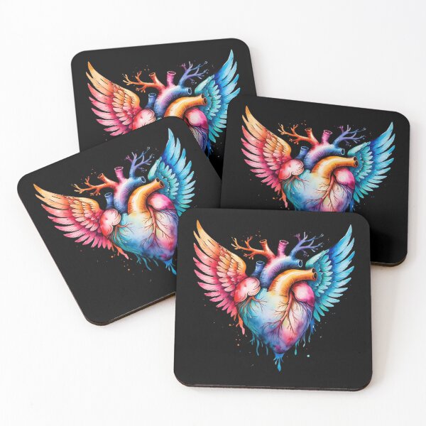 Item preview, An elegant hand-drawn design of a heart with wings 11 designed and sold by Neon G.