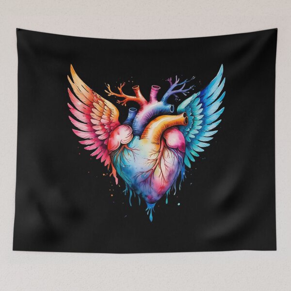 Item preview, An elegant hand-drawn design of a heart with wings 11 designed and sold by Neon G.