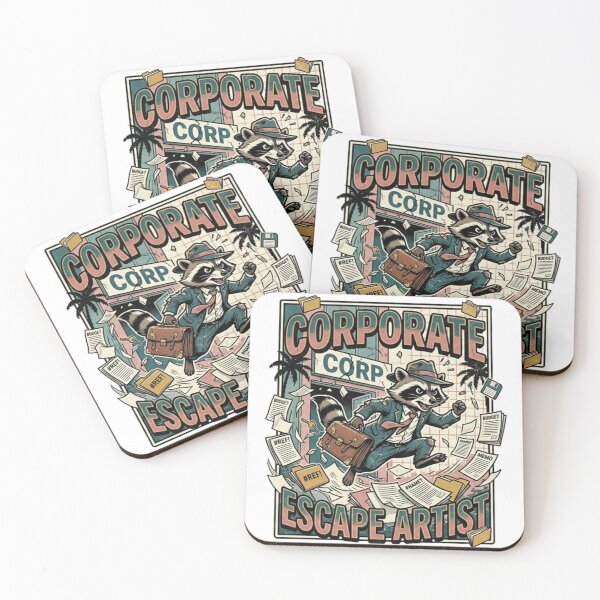 Item preview, Corporate Escape Artist Raccoon – Funny Office Burnout Meme designed and sold by Dada-arts.