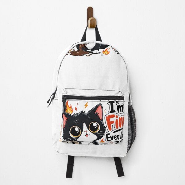 Item preview, Im Fine Everything Is Fine Funny Cat Cafe designed and sold by Ashley critters.