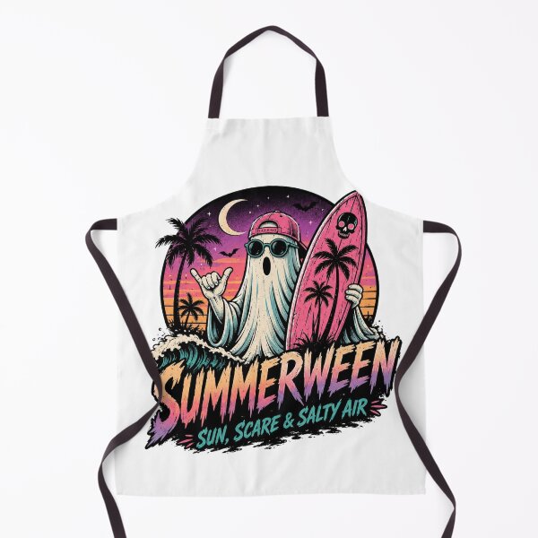 Item preview, Summerween Ghost Surfer Spooky Beach Sunset Shirt designed and sold by vampbabe54.