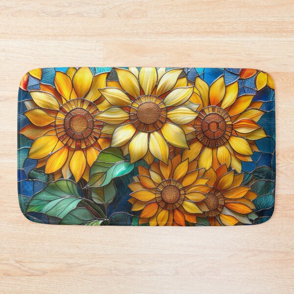 Item preview, Sunflower Stained Glass Floral Design – Cottagecore Aesthetic designed and sold by MargaretWiktor.