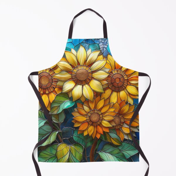 Item preview, Sunflower Stained Glass Floral Design – Cottagecore Aesthetic designed and sold by MargaretWiktor.