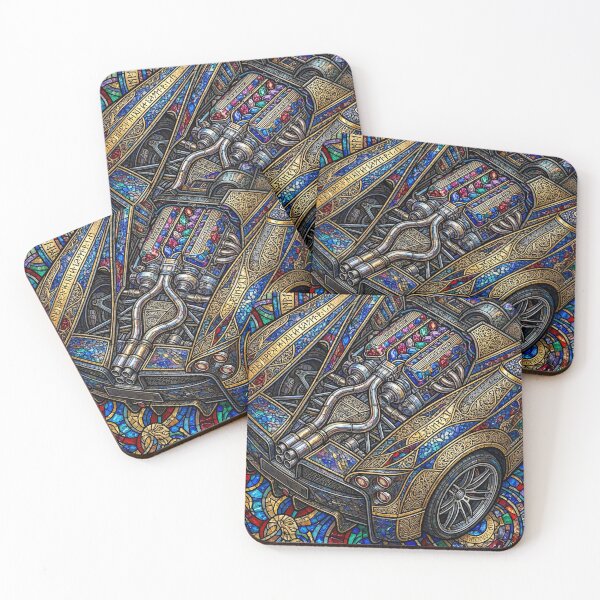 Item preview, Mythical Mosaic Artwork Featuring Intricate V12 Supercar designed and sold by RevUpDesign.