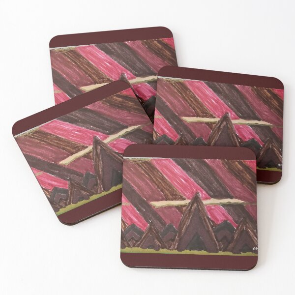 Item preview, Abstract mountain skyline scene "wood" browns designed and sold by DancingCreek.