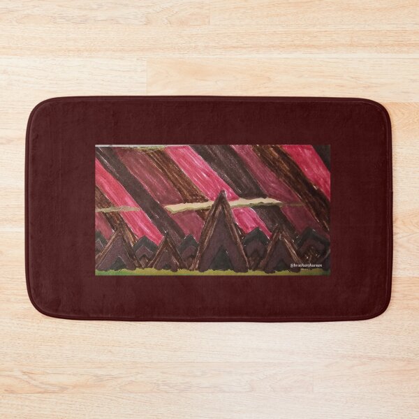 Item preview, Abstract mountain skyline scene "wood" browns designed and sold by DancingCreek.